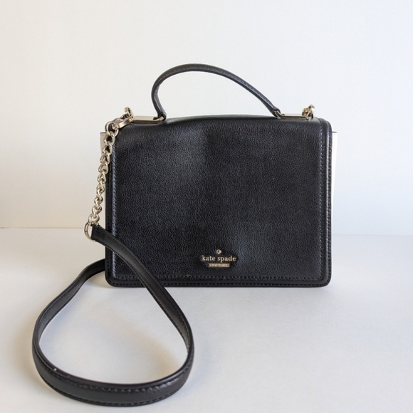 Kate Spade Patterson Drive Medium Maisie Convertible Crossbody Handbag Blk Ivory - Picture 2 of 16